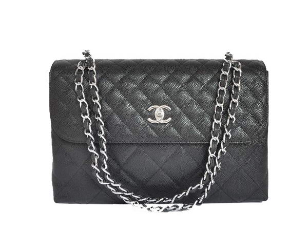 Best Chanel A50725 Cannage Leather Flap Bag Black On Sale
